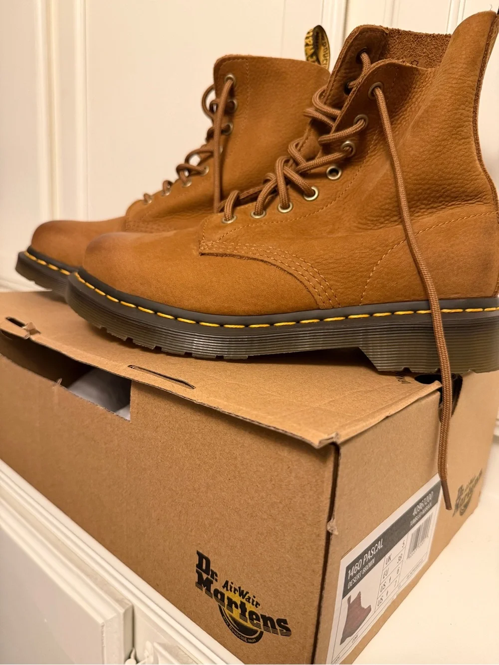 Dr. Martens Desert Brown 1460 Pascal boots Size 6 Men’s: 7 Women’s. NWT box cut